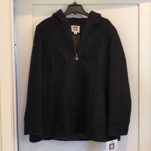 Anne Kline wool blend zip up-BRAND NEW